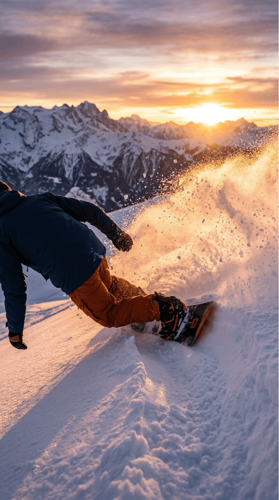 Powder Carve at Sunset Prompt