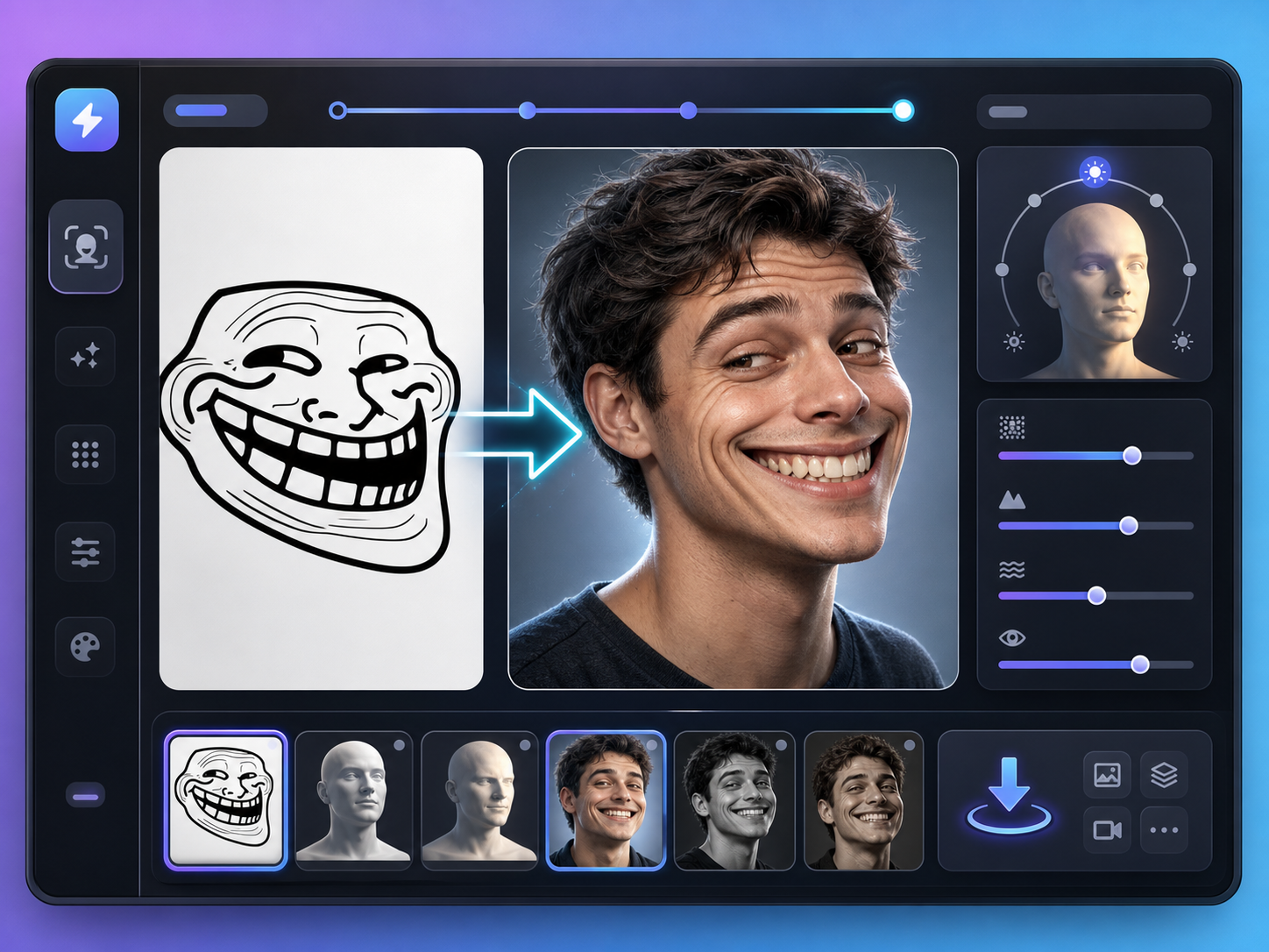 Realistic Troll Face Generator